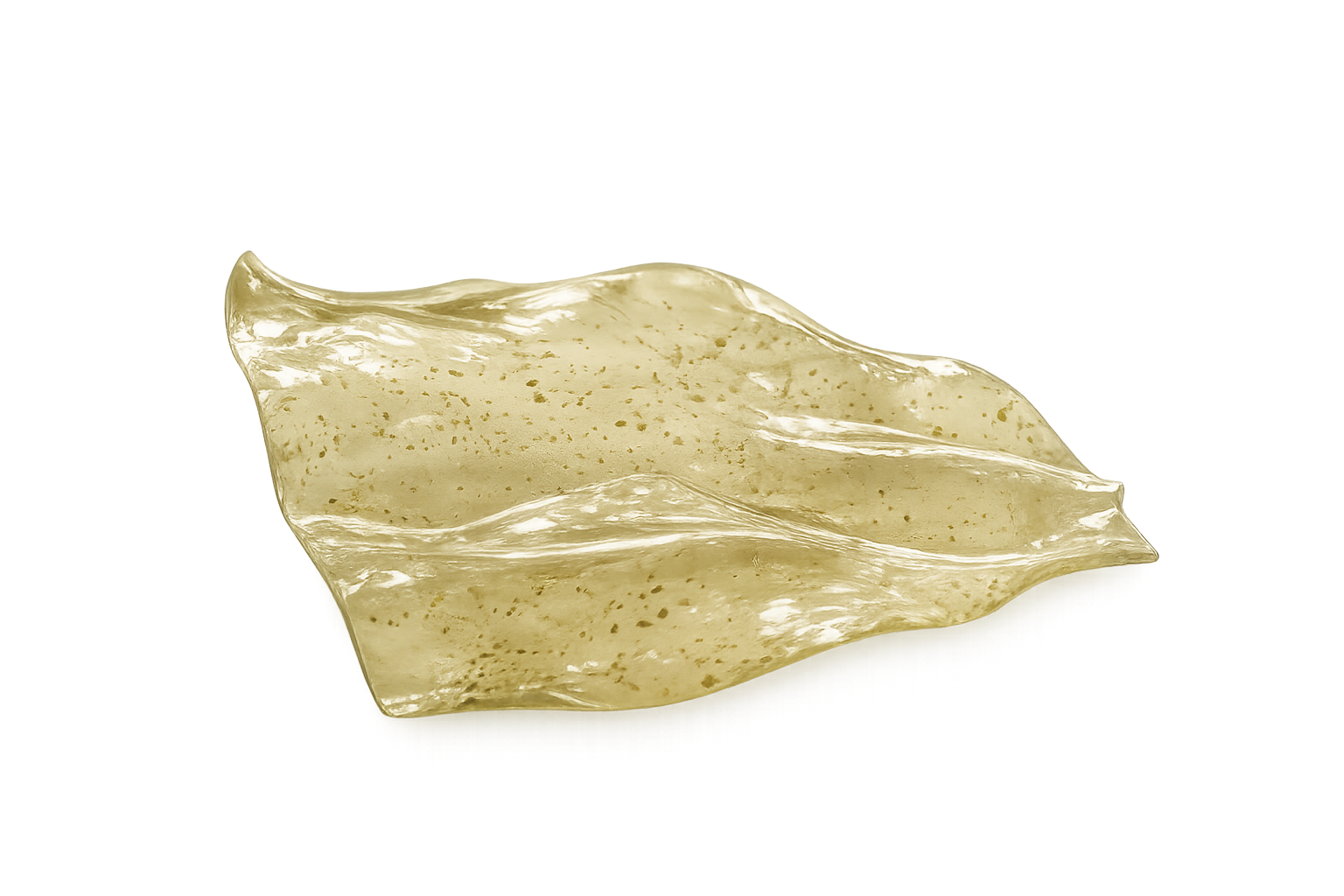 A translucent seaweed bioplastic film sheet.